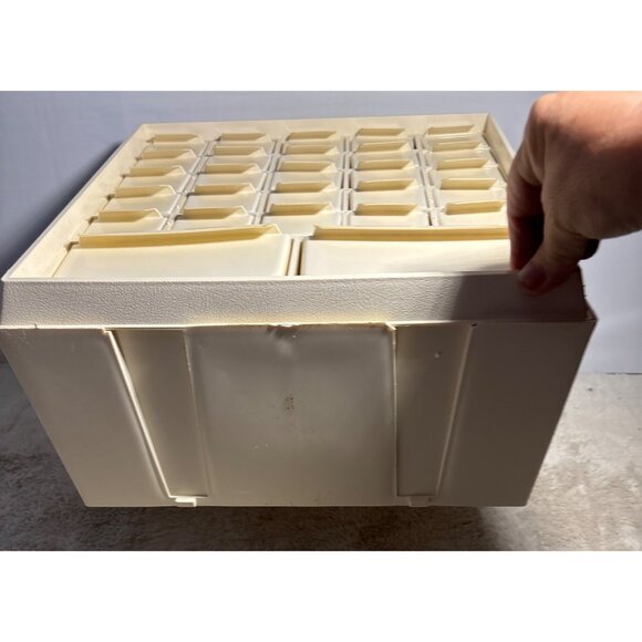 Vtg 24 Drawer Plastic Storage Organizer 2 Large Bottom Drawers Beige Multi Use - Picture 14 of 14